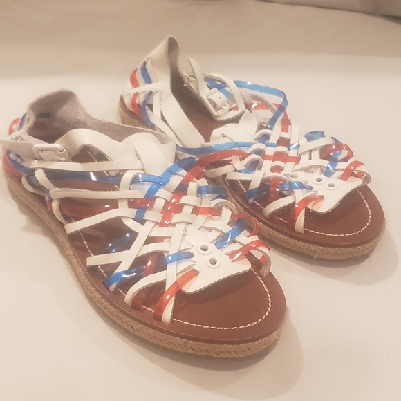 NWOT Tory Burch Huarache Espadrille red white and blue size 10 - Picture 8 of 10